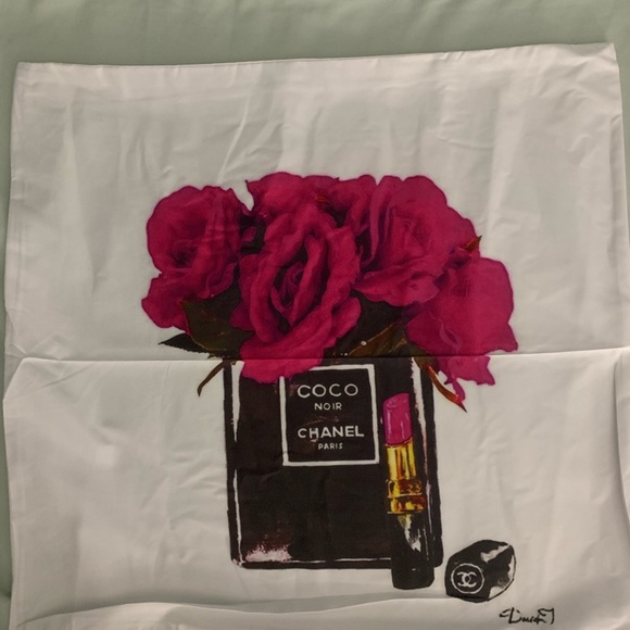 New White & Pink Floral Throw Pillow Cover - Picture 2 of 2